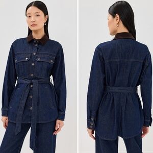 Veronica Beard Mikaela Shacket with Corduroy Collar